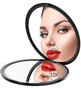 Gospire Pocket Makeup Mirror for Travel, 1X/10X Double Sided Magnifying Compact Handbag Cosmetic ...