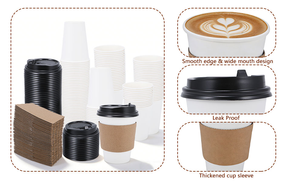 The Specially Designed Lids Perfectly Matches the Coffee Cups