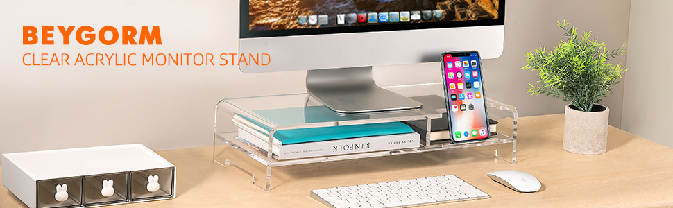BEYGORM Acrylic Monitor Stand Riser