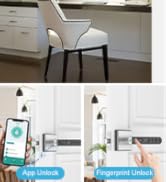 BIWIBON Fingerprint Door Lock 5 in 1 Fingerprint Door Knob Grey