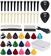 Jinlop Acoustic Guitar Bridge Pins Pegs Guitar Accessories Kit with Picks for Guitar,Guitar Pick ...