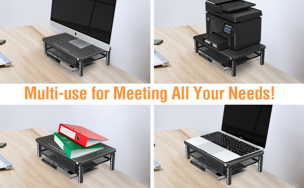 monitor riser storage drawer