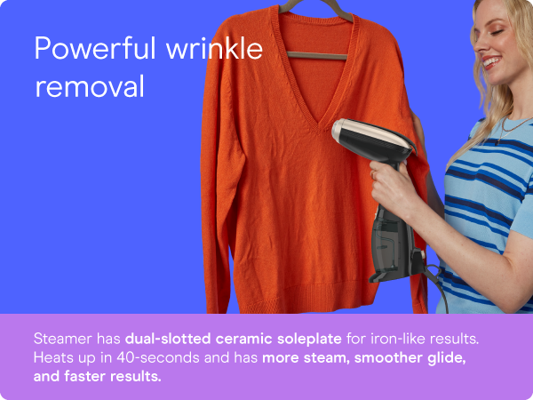 Conair garment steamer clothes turbo extreme steam fabric cloth handheld attachments wrinkle remove