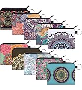 Coin Purse for Women 10 Pack Purse Pouches for Inside Purse Deanfun Mini Change Wallet with Zippe...