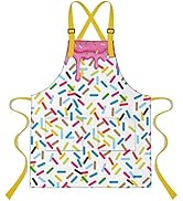 LshyMn Ice Cream Apron 33.4L x 27.5W Inches with 2 Pockets with Adjustable Shoulder Straps,Melted...
