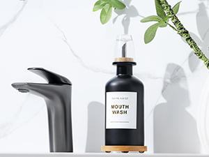 mouthwash dispenser glass containers with lids