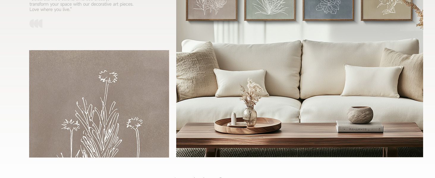 Framed canvas artwork for walls, easy to match