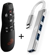 Red Star Tec Wireless PowerPoint clicker PR-820 Presenter Remote and Mini USB C Hub Multi USB Por...
