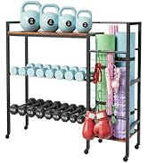 HavenlyYouth Dumbbell Rack, Gym Storage Rack, Weight Rack for Home Gym, Dumbbells, Kettlebells, Y...