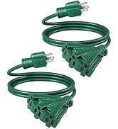 DEWENWILS 6FT Outdoor Extension Cord, Halloween Green Extension Cord 13A/1625W, Weatherproof 16/3...