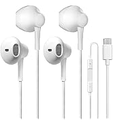2 Pack USB C Headphones Earbuds, Type C Wired Earphones with Microphone &amp; Remote Control Noise Ca...