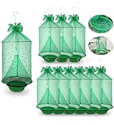 10 Pack Reusable Ranch Fly Traps Outdoor Hanging, Fly Catcher Killer Hunter Cage Control, Farm Ho...