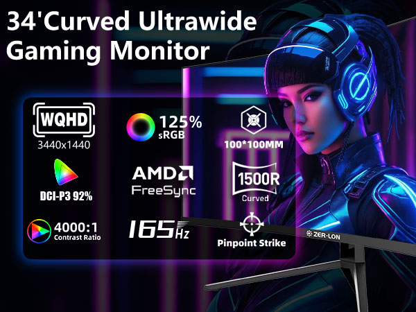 34'Curved Ultrawide Gaming Monitor