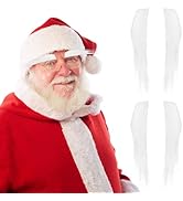 Homoyoyo Santa Costume 2pairs White Eyebrows, Self Adhesive Bushy Eyebrows Christmas Santa Claus ...