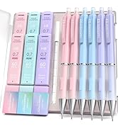 Four Candies 0.7mm Mechanical Pencil Set - 6PCS Cute Pencils with 360PCS HB &amp; 2B Lead Refills, 3P...