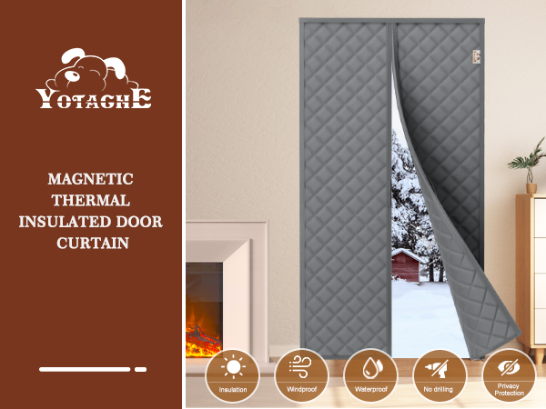 magnetic thermal insulated door curtain