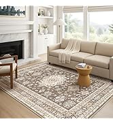 Vintage Living Room Area Rug 5x7 - Large Soft Washable Oriental Traditional Distressed Farmhouse ...