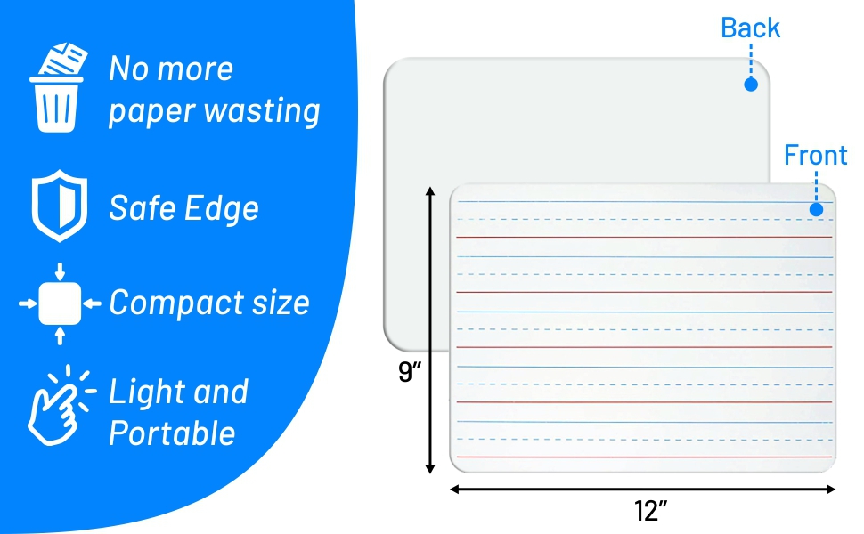 dry erase board for kids mini with safe edges compact double sided small whiteboard with lines