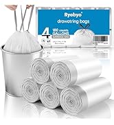 Ryobyo Small Trash Bags 4 Gallon Drawstring- 180 Counts 4 Gallon Trash Bag Extra Strong, Small Ga...