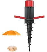 HOMEDEMO Heavy Duty Oversized Spiral Beach Umbrella Anchor, Extra Large Sand Screw for Maximum Wi...