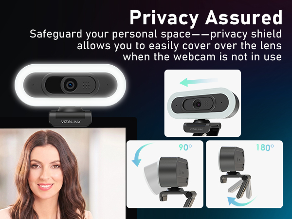 4K Webcam with Lights, PDAF Autofocus Computer Camera for PC/Mac, Web cam with Microphon