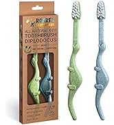 ANPEI ROARex Vegan Friendly All Natural Kids Toothbrush Made from Plants – Sweet Baby Dinosaur