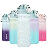 BJPKPK Insulated Water Bottle 18oz Stainless Steel Water Bottles With Straw And Carry Handle Doub...