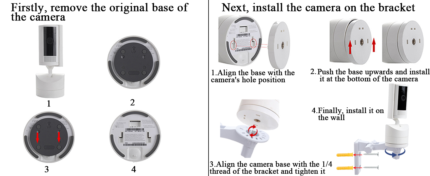 ring pan tilt indoor camera wall mount