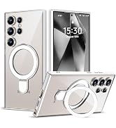 ETPESOK Compatible with Samsung Galaxy S24 Ultra Case with Magnetic Ring Stand [Compatible with M...