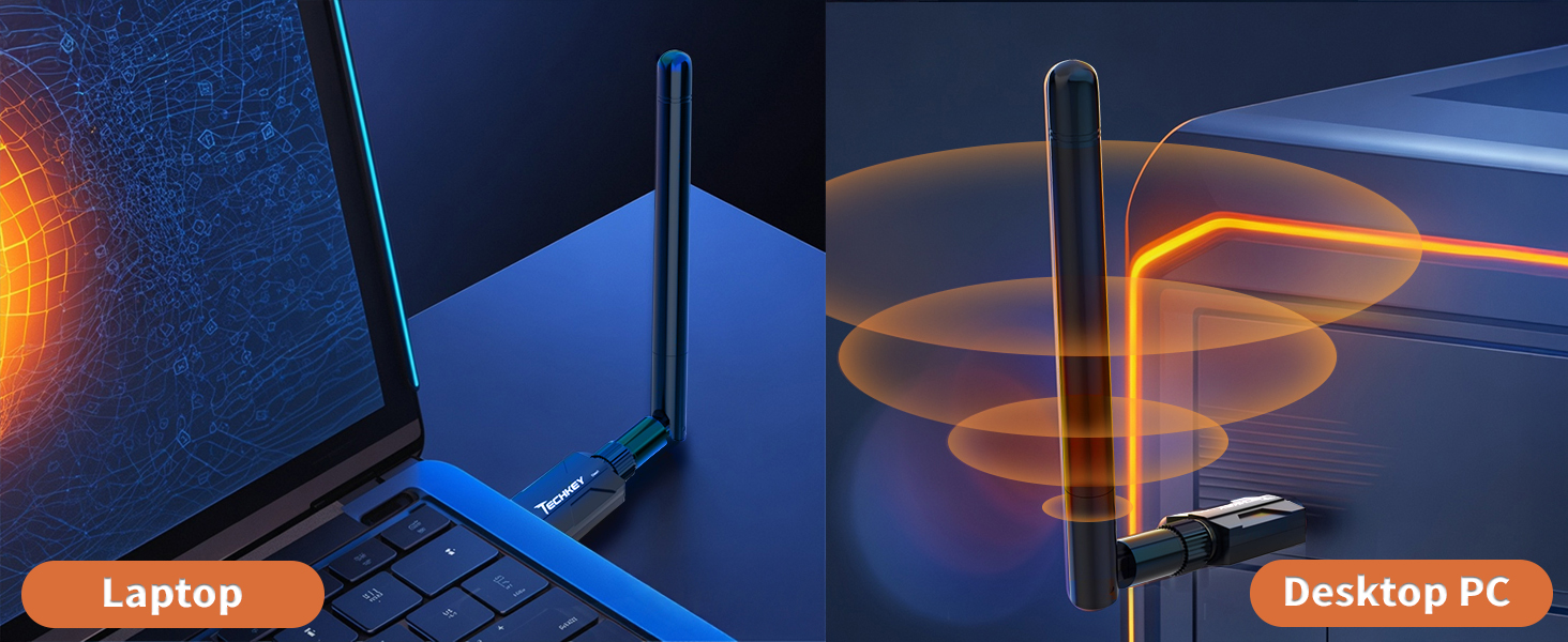 USB Bluetooth 5.4 Adapter for Desktop PC: Long Range Wireless Dongle with 5dBi Antenna Plug & Play