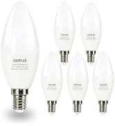CQTLED E12 LED Candelabra Light Bulbs,60 Watt Equivalent,600LM,6W Daylight White 6500K,Type B Sha...