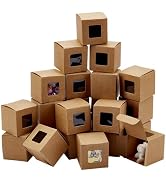 PH PandaHall 40pcs Mini Gift Boxes with Window 2 Inch Square Paper Box Foldable Chocolate Cookies...