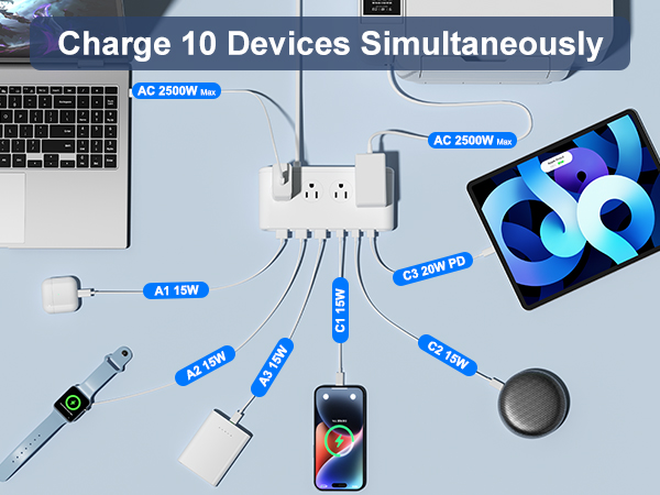 Charge 10 Devices Simultaneously