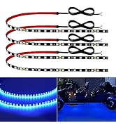 Car Led Strip Lights 24" Connectable Blue Led Light Strip for Cars Boat Marine Golf Cart Trucks W...
