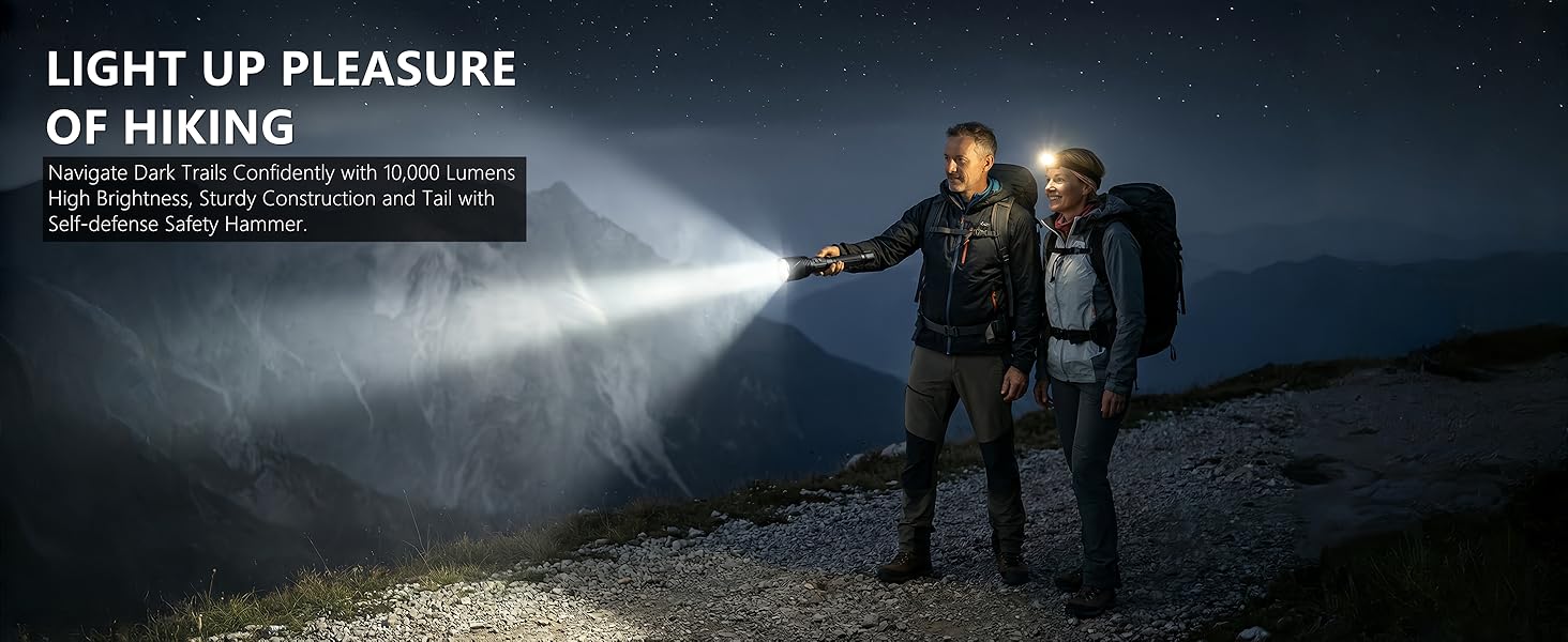 Emergency Flashlight for Critical Missions with SOS &amp;amp; Strobe Mode, 600m Long Beam Range.