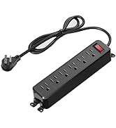 FENJIKRONIX Surge Protector Power Strip with Flat Plug,6 AC Outlets,10ft Extension Cord,Wall Moun...