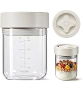 NUZEAK Glass Jar (Cream Beige 1-Pack, 14oz)