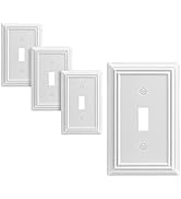DEWENWILS 4-Pack Toggle Wallplate, Metal Light Switch Covers with Creamy White Finish, Heavy Duty...