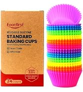 Eoonfirst 24 Pack Reusable Non-Stick Silicone Baking Cups Standard Size | Food-Grade, BPA Free, C...