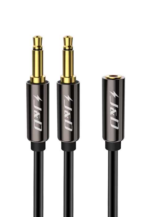 3.5mm 1/8 inch TRS Female to 2 X 3.5mm 1/8 inch TS Male Stereo Audio Cable