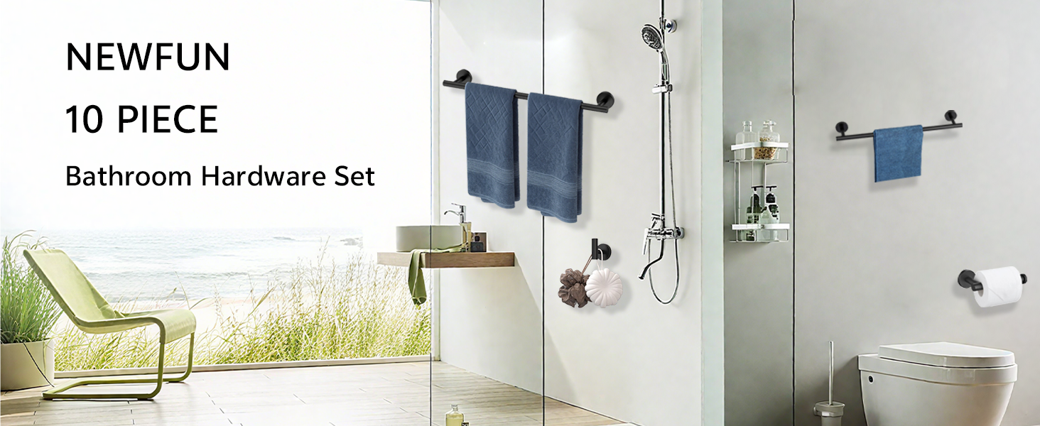 Matte Black Bath Towel Bar