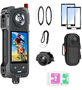Flymile Insta 360 X5 Utility Cage/Carrying Case (Frame + Lens Cap) Lens Guard/2 Pack Screen Prote...