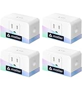meross Matter Smart Plug, Energy Monitoring Smart Outlet, Wi-Fi Plug Work with Alexa, Apple HomeK...