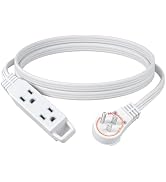 DEWENWILS 6FT Flat Plug Extension Cord, 3 Prong Ultra Thin Power Strip, 360° Rotating Plug, 13A/1...