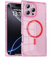 IAIYOXI Rectangle Edge Magnetic Clear Case for iPhone 16 Pro Max, Compatible with MagSafe, Full C...