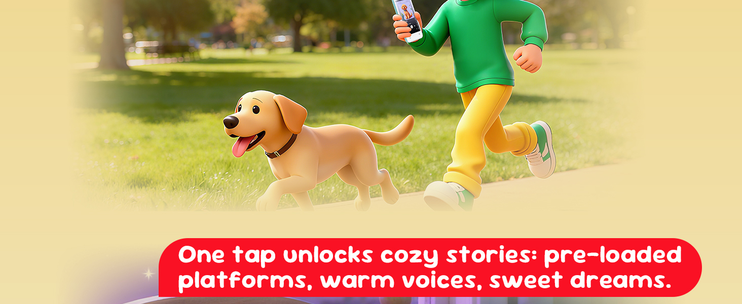 A boy running outdoors with music, headphones on, enjoying the joyful energy of movement.