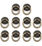 MY MIRONEY 10 Pack Vintage Cabinet Handles, Oil Rubbed Bronze Ring Drawer Pulls, Zinc Alloy Hardw...