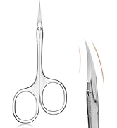 THRAU Left-Handed Cuticle Scissors – Surgical Grade Stainless Steel with Sharp Curved Tip for Cut...