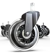 HOLKIE Office Chair Wheels - Universal Fit 3 Inch Rollerblade Casters - Safe for Hardwood Carpet ...