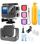 HONGDAK Waterproof Housing Case Accessories Kit 16in1 for Gopro Hero 12 11 10 9 Black,196FT/60M U...